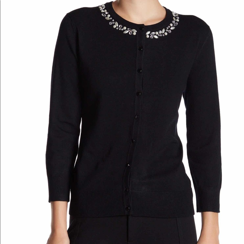 Embellished Neckline Cardigan
